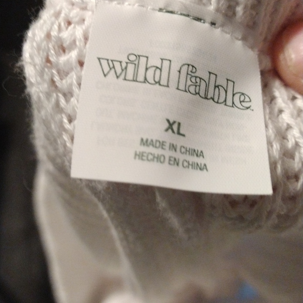 Wild Fable White Knit High Rise Sweater Shorts XL NWT Scalloped Lace Lounge - Picture 6 of 6